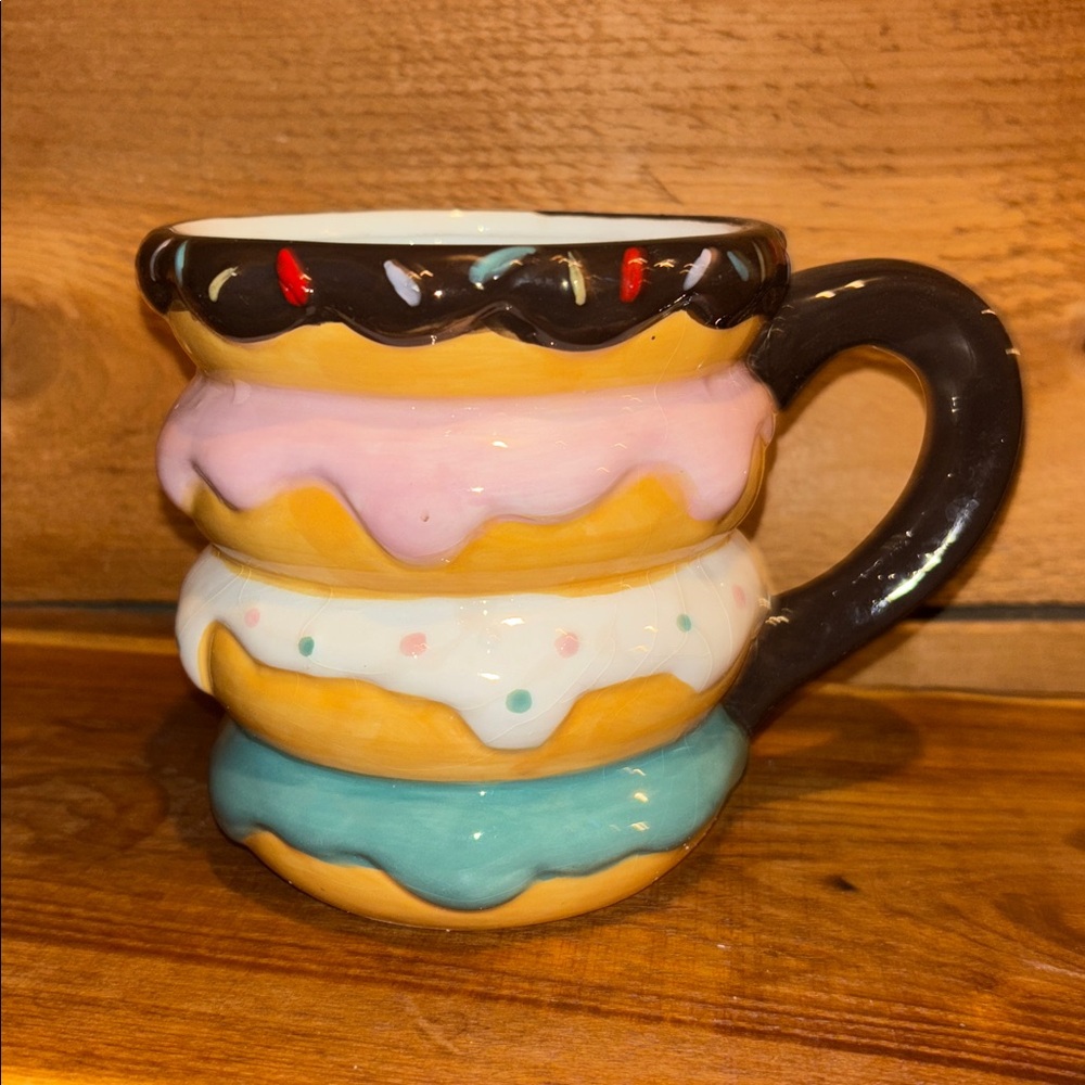 Kitschy Donut Stack Coffee Mug. 48 ounces